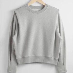 & OTHER STORIES Fitted Pleated-Shoulder Sweatshirt grey melange medium
